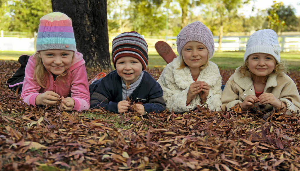 Liley, Izak, Zara and Neve Kruger enjoy the perks of the cool weather.
